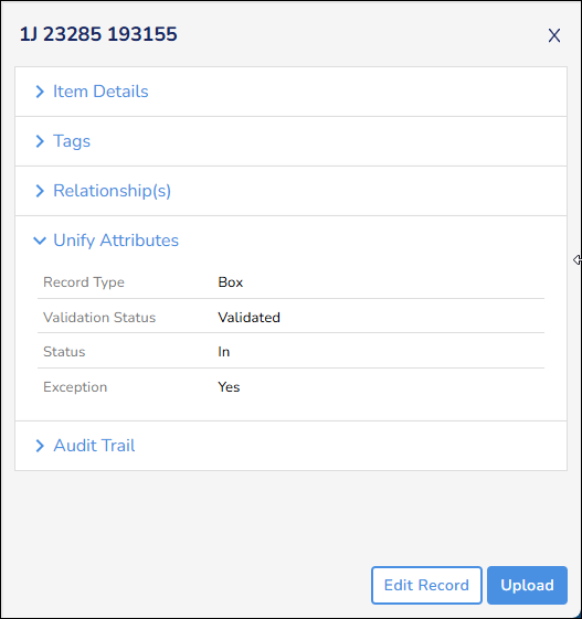 Record Details Unify Attributes Section Record Details Unify Attributes Section
